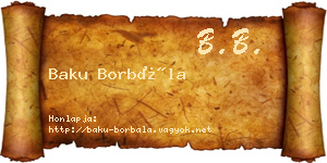 Baku Borbála névjegykártya